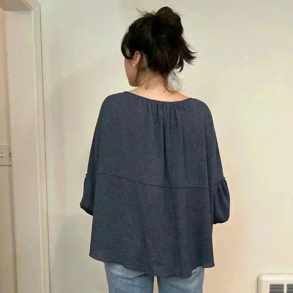 FREE PEOPLE boho Marla knit jersey button down Henley top XS - Picture 12 of 12